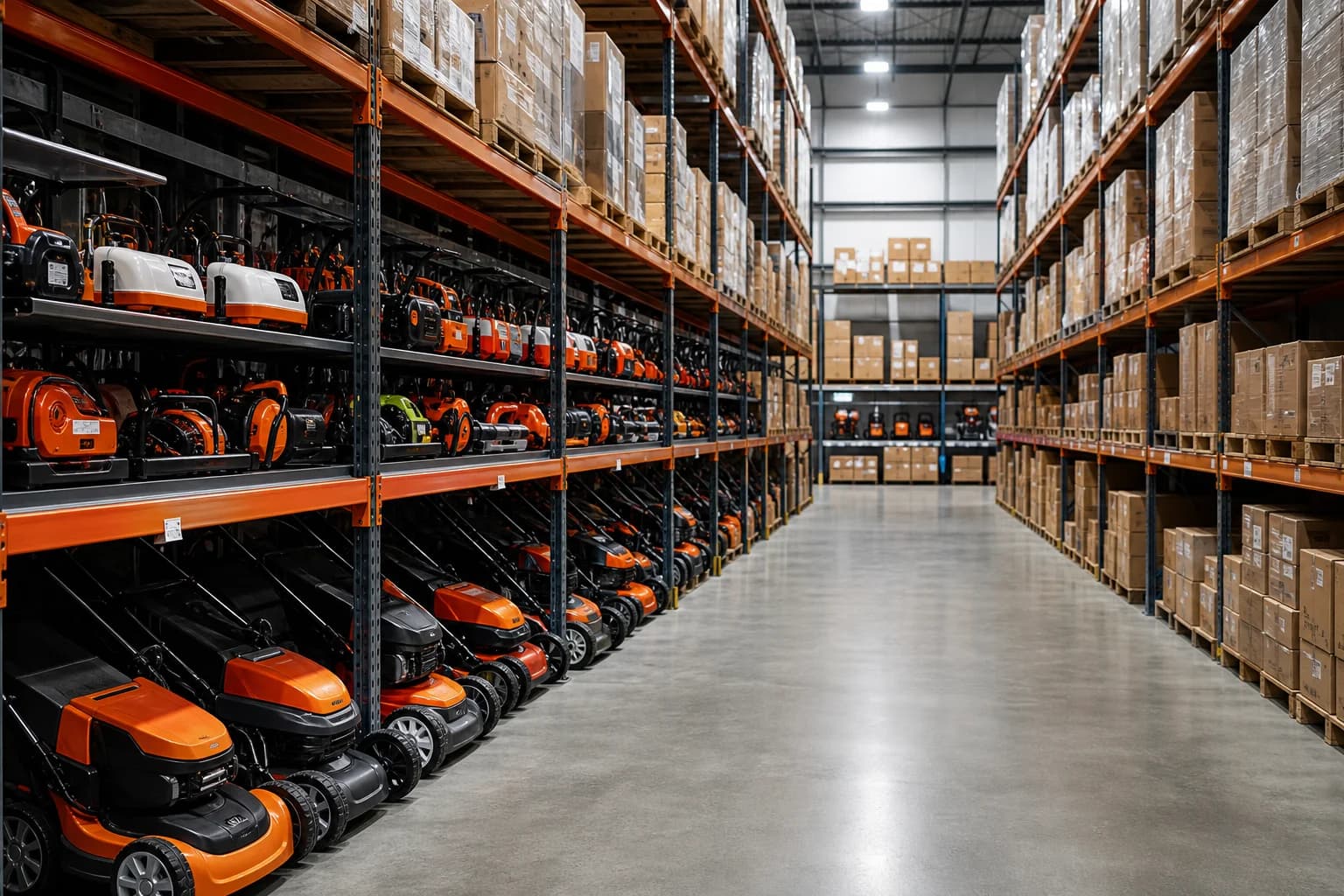 CenturyParts warehouse stocked with outdoor equipment